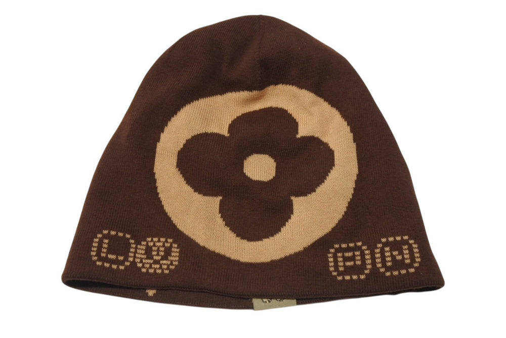 Like new LOUIS VUITTON Beanie LV Fit Monogram Knit Cap M5248A Size S Brown Used 4b004018