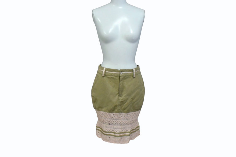 John Galliano John Galliano Skirt 3E13031684 Viscose Made in Italy Docking Beige Pink Size S Good Condition Used 4b004023