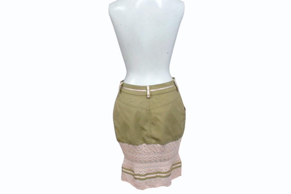 John Galliano John Galliano Skirt 3E13031684 Viscose Made in Italy Docking Beige Pink Size S Good Condition Used 4b004023