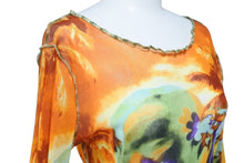 画像をギャラリービューアに読み込む, 極美品 JEAN PAUL GAULTIER MAILLE ジャンポールゴルチェ マイユ パワーネット 長袖トップス サイズL オレンジ マルチカラー 中古 4b004024