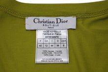 画像をギャラリービューアに読み込む, Christian Dior クリスチャンディオール ハート ロゴ ラインストーン ノースリーブ グリーン ガリアーノ レーヨン クリスタル 4H16155970 サイズ40 美品 中古 4b004063