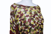 画像をギャラリービューアに読み込む, JeanPaul GAULTIER FEMME ジャンポールゴルチエファム フリンジ 変形カットソー ワインレッド マルチカラー サイズM 美品 中古 4b004026