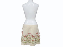 画像をギャラリービューアに読み込む, Christian Dior クリスチャンディオール スカート 花柄 2A12033120 サイズ8 ガリアーノ期 刺繍 ベージュ 中古 4b004027