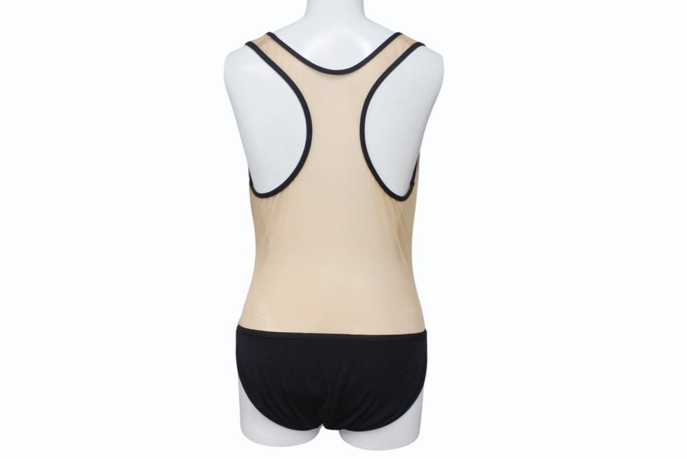 Christian Dior One Piece Swimsuit Swimwear Logo Print Beige Black Galliano Period Good Condition Used 4b004028