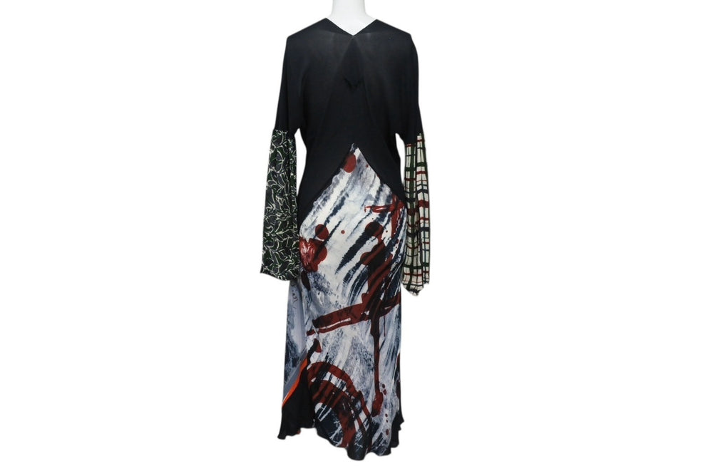 JeanPaul GAULTIER Jean Paul Gaultier One Piece Maxi Dress All Over Pattern Black Multicolor Good Condition Used 4b004029