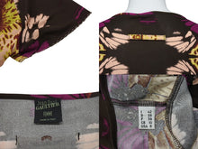 画像をギャラリービューアに読み込む, 極美品 Jean Paul GAULTIER FEMME ジャンポールゴルチェ フェム 半袖Tシャツ サイズ42 ブラウン フラワーモチーフ 総柄 中古 4b004031