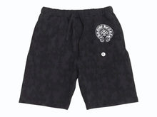 画像をギャラリービューアに読み込む, 新品未使用 CHROME HEARTS クロムハーツ SWEAT PANTS HLF セメタリークロス スウェットショーツ サイズL ホースシュー 総柄 中古 4b004044