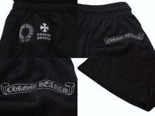 画像をギャラリービューアに読み込む, 新品未使用 CHROME HEARTS クロムハーツ Mesh Varsity Shorts メッシュ バーシティショーツ サイズM ロゴプリント ブラック 中古 4b004048