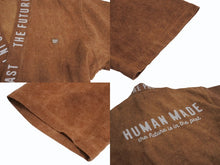 Load image into Gallery viewer, 極美品 HUMAN MADE ヒューマンメード 24SS HM Samue サムエ はっぴ ブラウン 柿渋染め 和服 HM27SH030 ロゴ サイズM 中古 4b004049