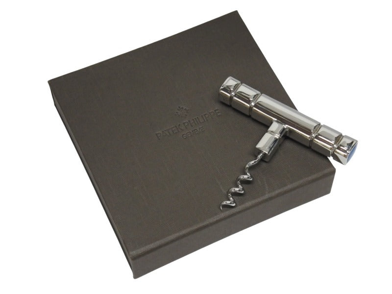 New and unused PATEK PHILIPPE Corkscrew Wine Opener Stainless Steel Lucice Silver Blue Used 4b004058