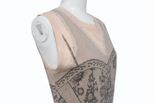 画像をギャラリービューアに読み込む, Christian Dior クリスチャンディオール タンクトップ 6E16155001 サイズ6 ガリアーノ期 プリント ピンクベージュ 中古 4b004064