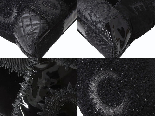 極美品 CHANEL シャネル パッチワーク チェーントートバッグ 25番台 ココマーク キャンバス デニム ツイード パテント レザー 中古 4b004068