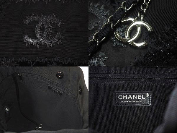 極美品 CHANEL シャネル パッチワーク チェーントートバッグ 25番台 ココマーク キャンバス デニム ツイード パテント レザー 中古 4b004068