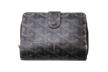 Load image into Gallery viewer, GOYARD ゴヤール TUILERIES チュイルリー 二つ折り財布 ウォレット PVC レザー ブラック ブラウン シルバー金具 良品 中古 4b004076