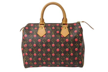 Load image into Gallery viewer, 極美品 LOUIS VUITTON ルイヴィトン スピーディ25 ハンドバッグ M95009 モノグラム チェリー ブラウン 村上隆 中古 4b004087