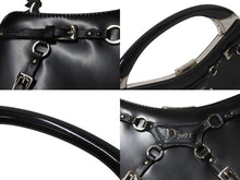 画像をギャラリービューアに読み込む, CHRISTIAN DIOR クリスチャンディオール ハンドバッグ ボンテージ ヴィンテージ 11-MA-0063 ブラック シルバー金具 美品 中古 4b004090