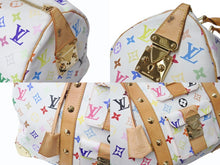 画像をギャラリービューアに読み込む, LOUIS VUITTON ルイヴィトン キーポル45 ボストンバッグ M92641 モノグラム マルチカラー ホワイト 村上隆 美品 中古 4b004093