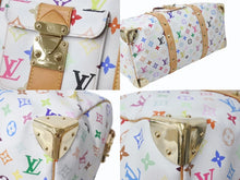 画像をギャラリービューアに読み込む, LOUIS VUITTON ルイヴィトン キーポル45 ボストンバッグ M92641 モノグラム マルチカラー ホワイト 村上隆 美品 中古 4b004093