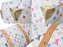 画像をギャラリービューアに読み込む, LOUIS VUITTON ルイヴィトン キーポル45 ボストンバッグ M92641 モノグラム マルチカラー ホワイト 村上隆 美品 中古 4b004093