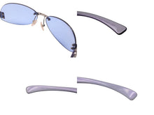 Load image into Gallery viewer, 極美品 CHANEL シャネル リムレスサングラス ココマーク 4037 イタリア製 メタル プラスチック ブルー シルバー金具 サイズ59□15 中古 4b004095