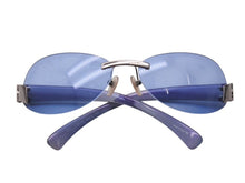 Load image into Gallery viewer, 極美品 CHANEL シャネル リムレスサングラス ココマーク 4037 イタリア製 メタル プラスチック ブルー シルバー金具 サイズ59□15 中古 4b004095