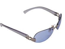 Load image into Gallery viewer, 極美品 CHANEL シャネル リムレスサングラス ココマーク 4037 イタリア製 メタル プラスチック ブルー シルバー金具 サイズ59□15 中古 4b004095