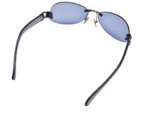 Load image into Gallery viewer, 極美品 CHANEL シャネル リムレスサングラス ココマーク 4037 イタリア製 メタル プラスチック ブルー シルバー金具 サイズ59□15 中古 4b004095