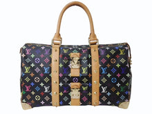 画像をギャラリービューアに読み込む, 極美品 LOUIS VUITTON ルイヴィトン キーポル 45 ボストンバッグ M92640 モノグラム マルチカラー ブラック 村上隆 中古 4b004097