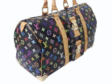 画像をギャラリービューアに読み込む, 極美品 LOUIS VUITTON ルイヴィトン キーポル 45 ボストンバッグ M92640 モノグラム マルチカラー ブラック 村上隆 中古 4b004097