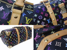 画像をギャラリービューアに読み込む, 極美品 LOUIS VUITTON ルイヴィトン キーポル 45 ボストンバッグ M92640 モノグラム マルチカラー ブラック 村上隆 中古 4b004097