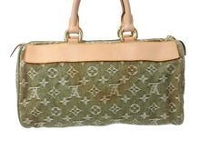 画像をギャラリービューアに読み込む, 極美品 LOUIS VUITTON ルイヴィトン ハンドバッグ デニム ネオスピーディ M95215 モノグラムデニム カーキ ゴールド金具 中古 4b004098
