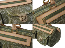 画像をギャラリービューアに読み込む, 極美品 LOUIS VUITTON ルイヴィトン ハンドバッグ デニム ネオスピーディ M95215 モノグラムデニム カーキ ゴールド金具 中古 4b004098