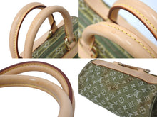 画像をギャラリービューアに読み込む, 極美品 LOUIS VUITTON ルイヴィトン ハンドバッグ デニム ネオスピーディ M95215 モノグラムデニム カーキ ゴールド金具 中古 4b004098