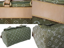 画像をギャラリービューアに読み込む, 極美品 LOUIS VUITTON ルイヴィトン ハンドバッグ デニム ネオスピーディ M95215 モノグラムデニム カーキ ゴールド金具 中古 4b004098