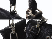 画像をギャラリービューアに読み込む, 極美品 CHROME HEARTS クロムハーツ ドッグアダムス BSフレア 2WAYバッグ ダガージップ レザー シルバ−925 ブラック 中古 4b004099