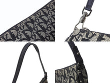 画像をギャラリービューアに読み込む, ChristianDior クリスチャンディオール トロッター サドルポーチ ロゴ ハンドバッグ 総柄 ブラック シルバー金具 MC1002 美品 中古 4b004102