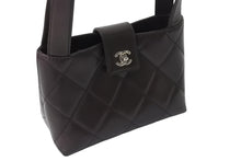 Load image into Gallery viewer, CHANEL シャネル ハンドバッグ 6番台 ラムスキン ココマーク キルティング ブラウン ヴィンテージ シルバー金具 美品 中古 4b004103