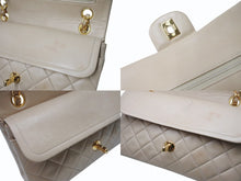 Load image into Gallery viewer, CHANEL シャネル マトラッセ23 Wフラップ Wチェーンショルダーバッグ 2番台 ラムスキン ココマーク ベージュ ゴールド金具 美品 中古 4b004104