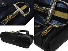 画像をギャラリービューアに読み込む, GUCCI グッチ トートバッグ ホースビット 137475 GGキャンバス レザー イタリア製 ブラック ゴールド 美品 中古 4b004105