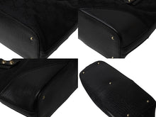 画像をギャラリービューアに読み込む, GUCCI グッチ トートバッグ ホースビット 137475 GGキャンバス レザー イタリア製 ブラック ゴールド 美品 中古 4b004105