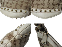 画像をギャラリービューアに読み込む, GUCCI グッチ シェリーライン ワンショルダーバッグ 144157 213317 GGキャンバス レザー ブラウン ベージュ 美品 中古 4b004106
