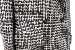 CHANEL シャネル ジャケット ココボタン ツイード 01A P18117V10417 レーヨン ウール ホワイト ブラウン サイズ40 美品 中古 4b004107