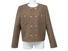 画像をギャラリービューアに読み込む, 極美品 CELINE セリーヌ チェルシージャケット 2V77R064V.28BZ コットン ナイロン ウール ブラウン ブラック ボルドー 中古 4b004110