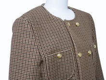 画像をギャラリービューアに読み込む, 極美品 CELINE セリーヌ チェルシージャケット 2V77R064V.28BZ コットン ナイロン ウール ブラウン ブラック ボルドー 中古 4b004110