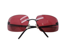 Load image into Gallery viewer, 極美品 CHANEL シャネル リムレス サングラス ココマーク 4035 イタリア製 メタル ワインレッド ブラック 63□16 中古 4b004111
