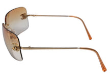 画像をギャラリービューアに読み込む, 極美品 CHANEL シャネル リムレス サングラス ラインストーン 2000s 4017-D メタル ブラウン ゴールド金具 サイズ62□17 中古 4b004115