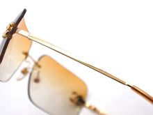 画像をギャラリービューアに読み込む, 極美品 CHANEL シャネル リムレス サングラス ラインストーン 2000s 4017-D メタル ブラウン ゴールド金具 サイズ62□17 中古 4b004115