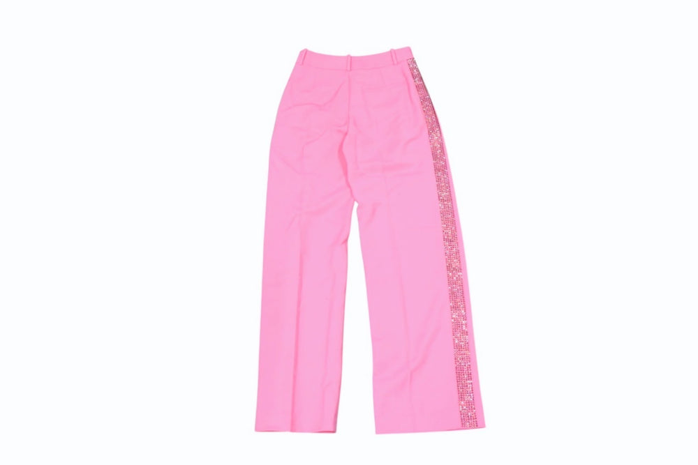Very good condition AREA Tuxedo Tuxedo Bijoux Trim Slacks Size 4 Rhinestone Lycra Pink Used 4b004118