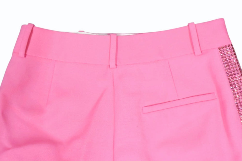 Very good condition AREA Tuxedo Tuxedo Bijoux Trim Slacks Size 4 Rhinestone Lycra Pink Used 4b004118