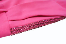 Load image into Gallery viewer, 極美品 AREA エリア Tuxedo タキシード ビジュートリム スラックス サイズ4 ラインストーン ライクラ ピンク 中古 4b004118